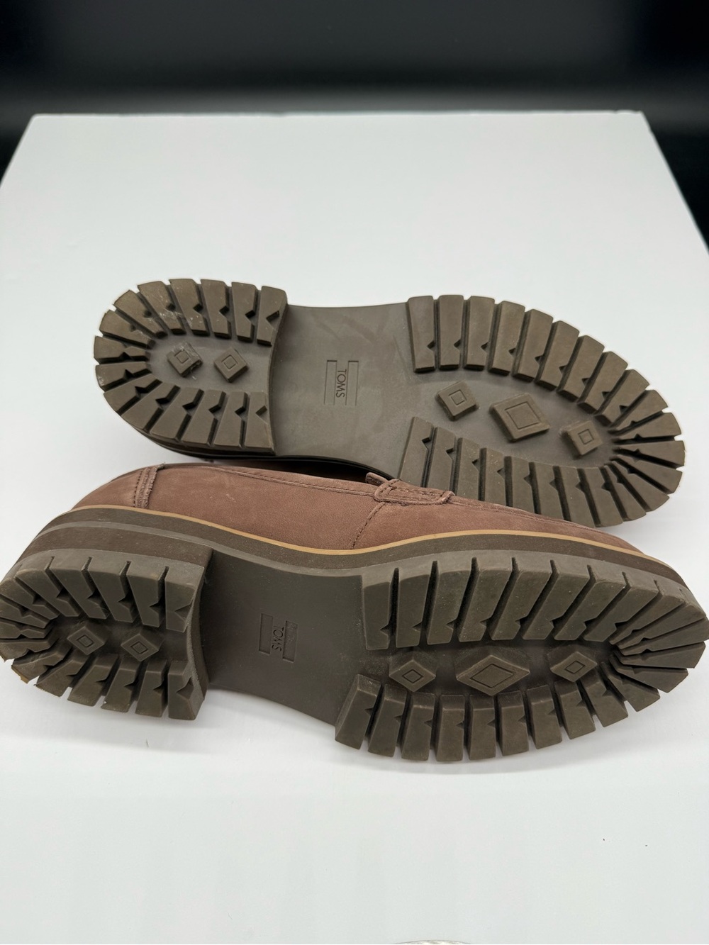 Toms Brown Nubuck Loafers with Lug Sole - Picture 5 of 9